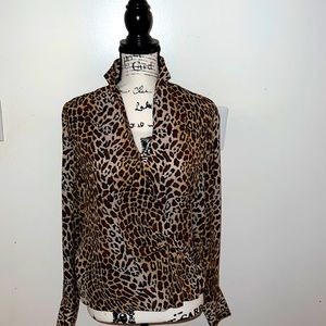 Neiman Marcus faux wrap blouse